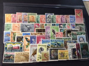 New Zealand vintage stamps on large stock card Ref 57857