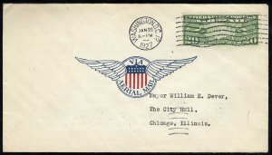 United States First Day Covers #C9-1, 1927 20c Map, Mauck cachet, DC cancel, ...