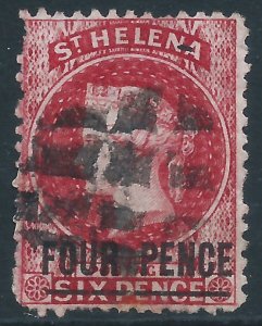 St Helena, Sc #15, 4d on 6d, Used
