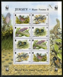 Jersey 2004 WWF Birds Insect Reptile Wildlife Animal Sheetlet Sc 1137a MNH # ...