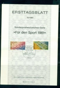 Germany -  West #B587-92 on Ersttagsblatt (First Day card) x2