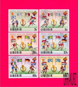 LIBERIA 1982 Sport Football Soccer World Cup Espana(Spain) Flags 6v Sc886-891