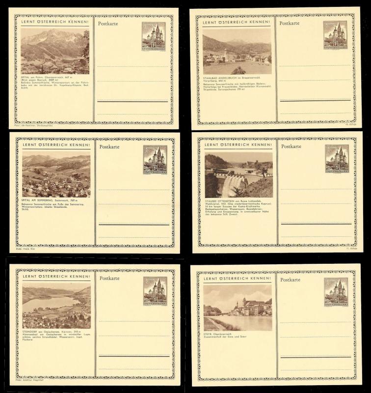 AUSTRIA (108) Scenery View Mixed Face Value Postal Cards c1950s ALL MINT UNUSED