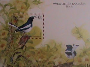 1995- MACAU STAMP SC#790- LOVELY COLORFUL SINGING BIRDS-MINT-NH S/S SHEET