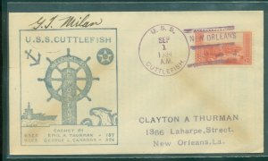 USS Cuttlefish (SS-171)  Sept 1, 1934 New Orleans cancel. cachet #2