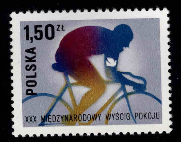 Poland Scott 2214 MNH** 1977  Bicyclist
