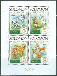 SOLOMON ISLANDS 2014 DOGS SHEET  MINT NH