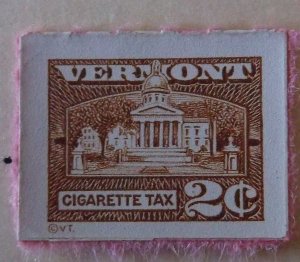 United States State Revenue Vermont Cigarette Tax 2 Cents MNH