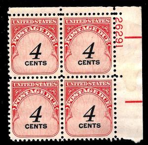 J92 Mint,OG,NH... Plate Block... SCV $1.10