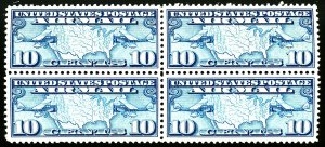 U.S. #C7 MINT BLOCK OF 4 OG HR