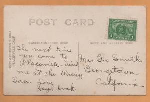 Scott # 401 on Post Card no postal cancelation  Sanatorium in Placerville CALIF