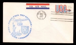 GoodChoice: 1970 FF First Flight Cover • NEW YORK to ROME • TWA 747