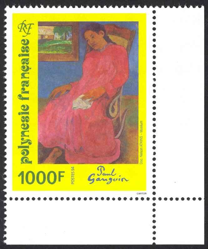 French Polynesia Sc# 646 MNH 1994 1000fr Faaturuma, by Paul Gauguin