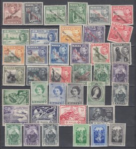 J44145 JL Stamps older malta mint & used lot, most mint