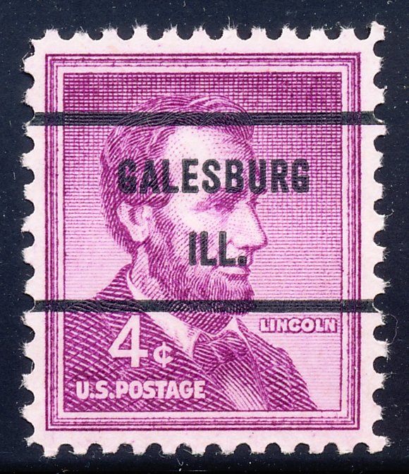 Galesburg IL, 1036-71 Bureau Precancel, 4¢ Lincoln