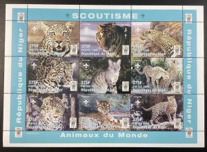 Niger #1003-05 Mint African Wildlife 3 Sheets of 9 Animals of the World