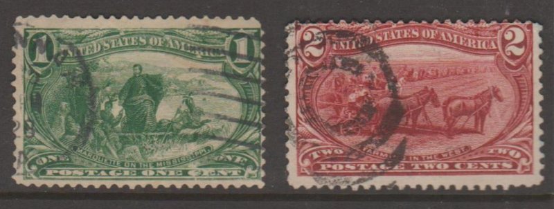 U.S. Scott #285-286 Trans-Mississippi Stamp - Used Set of 2