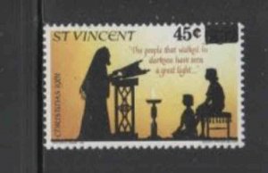 ST. VINCENT #674 1983 CHRISTMAS SURCHARGED MINT VF NH O.G