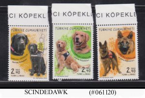 TURKEY - 2020 SERVICE DOGS / DOMESTIC ANIMAL 3V MNH