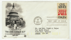 USA First Day Cover # 2053 - Civil Service Act Centennial - Art Craft - CPS