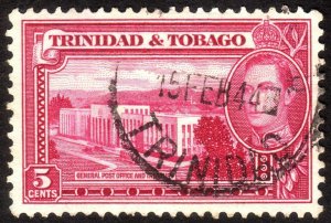 1941, Trinidad and Tobago 5c, Used, Sc 54