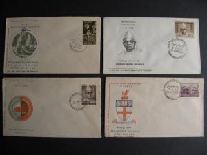 India 4 different 1969 FDCs First Day Covers 