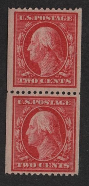 US Sc#386 M/H/VF, coil pair, Cv. $325