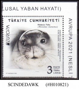 TURKEY - 2021 ENDANGERED SPECIES - MEDITERRANEAN MONK SEAL EUROPA - 1V - MNH