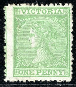 Australia States VICTORIA QV SG131b 1d Yellow-Green (1869) Mint LMM c£130 BLUE13