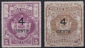 North Borneo 1899 SC 101a-102a Mint