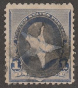 *KAPPYSSTAMPS  S1896 USA SC # 219 XF USED FANCY NEGATIVE  STAR CANCEL