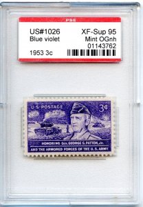 US SCOTT #1026 MINT-XF-SUP-OG-NH GRADED 95 PSE ENCAPSULATED SMQ $30 (8/14/24 GP)