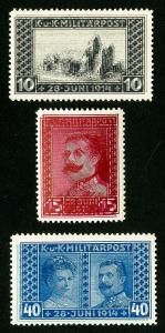 Bosnia & Herzegovina Stamps # B13-15 VF OG LH Rare Double Imprint Set of 3