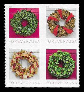 PCBstamps  US #5424/5427a Bk Block $2.20(4x{55c})Holiday Wreaths, MNH, (12)