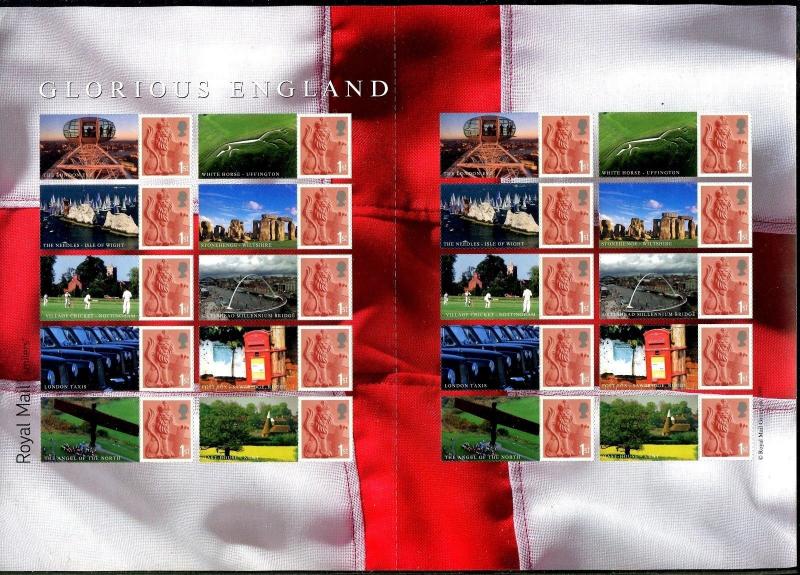 2007 LS38 GLORIOUS ENGLAND - ROYAL MAIL SMILERS SHEET UNMOUNTED x20521