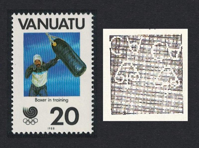 Vanuatu Boxing Olympic Games Seoul 1v 20vatu Watermark Inverted SG#502w