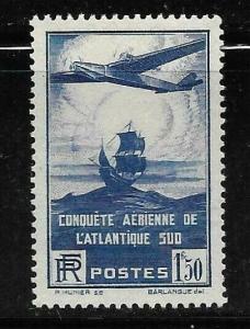 FRANCE - SCOTT #C16 - PLANE AND GALLEON - VF - MINT NH #2