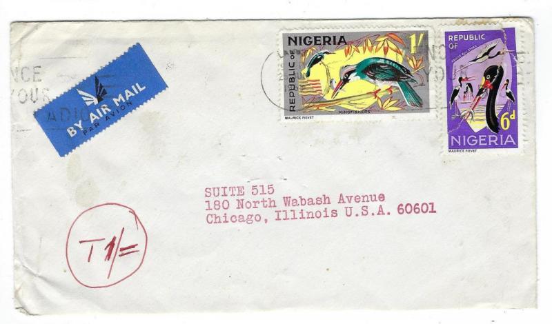 1969 Nigeria To USA Airmail Cover - Birds Stamps (PP109)