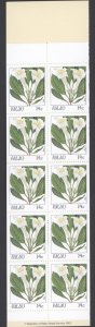 1987 Palau Scott #130a 14c Indigenous Flowers, Booklet Pane of 10 MNH