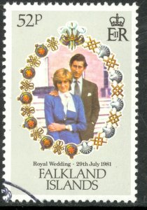 FALKLAND ISLANDS 1951 523p Charles and Diana Wedding Issue Sc 326 CTO Used
