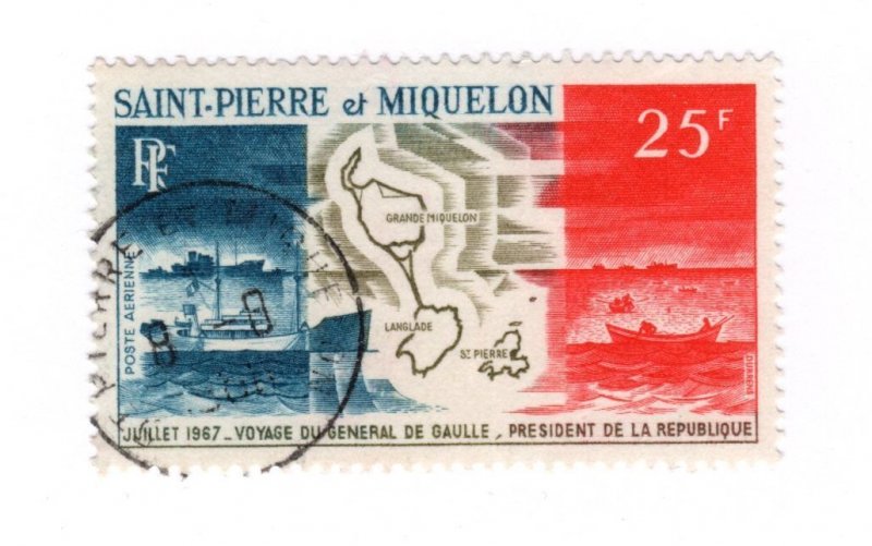 Saint Pierre and Miquelon #C35 Used - Stamp - CAT VALUE $16.00