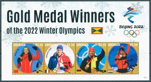 Grenada 2022 MNH Winter Olympics Stamps Beijing 2022 Gold Medal Winners 4v M/S