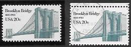 US #2041 MNH & used pair.  Brooklyn Bridge