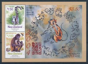 [111913] New Zealand 2004 Wild life monkeys Year of the Monkey Souv. Sheet MNH