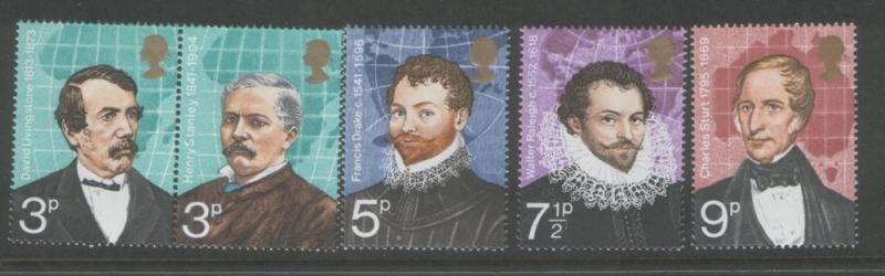 Great Britain 1973 Explorers Set of (5) Scott #689/93