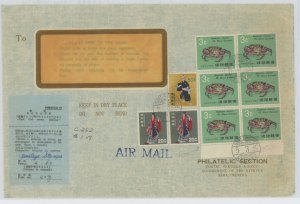 Ryukyu Islands  1969 Official business airmail cover with customs form, mild wear; ECV $15 +