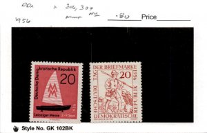 Germany - DDR, Postage Stamp, #306, 309 Mint NH, 1956 Liepzig Fair (AB)