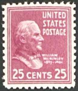 Scott #829 1938 25¢ Pres. Series William McKinley MNH OG VF/XF