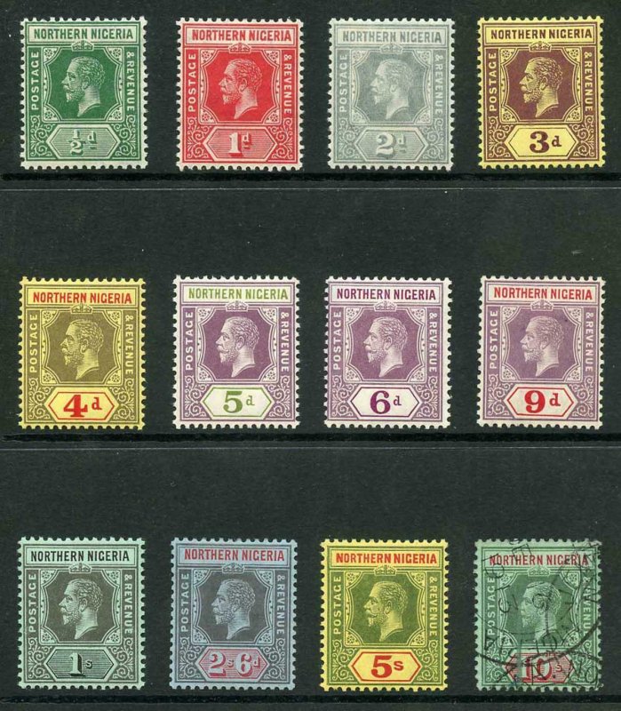 Northern Nigeria SG40/51 1912 KGV Wmk Mult Crown CA Part Set of 12 Mixed