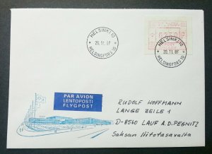 Finland FINLANDIA 88 1987 ATM (Frama Label cover *addressed